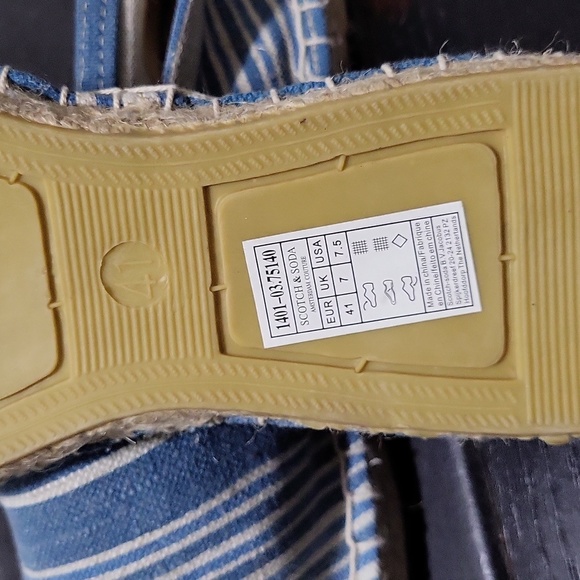 NEW Scotch & Soda Canvas Espadrilles in Blue & White Sz 7.5 (7 1/2) Flat Shoes - Picture 7 of 9